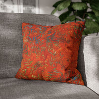 Batik Orange Leaf Pattern Pillowcase