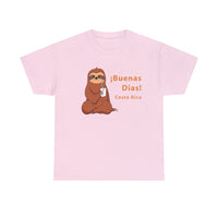 Costa Rica Sloth Shirt with Sloth Drinking Coffee
