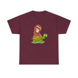 Sloth Riding Turtle Funny T-Shirt
