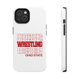 Wrestling Ohio State in Modern Stacked Lettering Tough Phone Cases