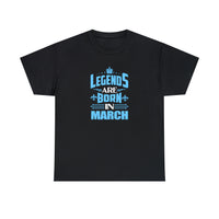Legends Are Born In March with King's Crown T-Shirt