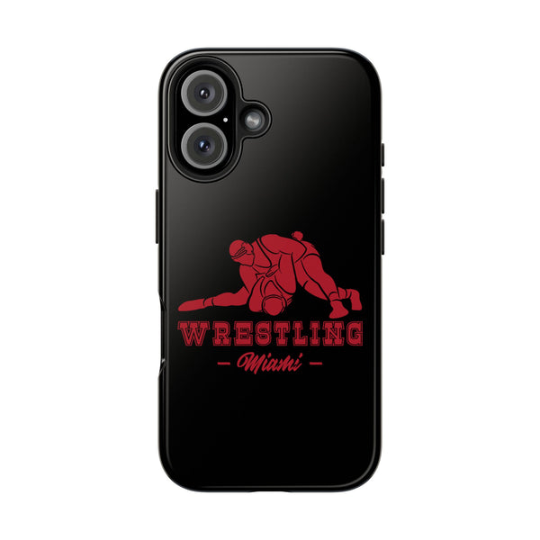 Wrestling Miami with Red Wrestling Graphic Tough Phone Cases