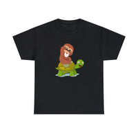 Sloth Riding Turtle Funny T-Shirt