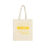 Oregon Wrestling in Modern Stacked Lettering Canvas Tote Bag  Bags
