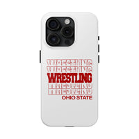 Wrestling Ohio State in Modern Stacked Lettering Tough Phone Cases