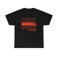 Baseball Illinois in Modern Stacked Lettering T-Shirt