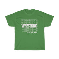 Wrestling Indiana in Modern Stacked Lettering