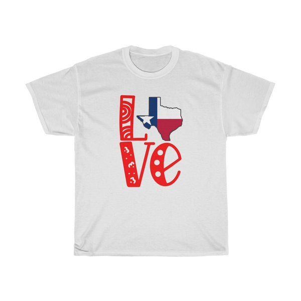 Love Texas in Art Block Letters