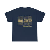 Cross Country Grandpa in Modern Stacked Lettering T-Shirt