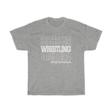 Wrestling Indiana in Modern Stacked Lettering