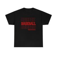 Baseball Indiana in Modern Stacked Lettering