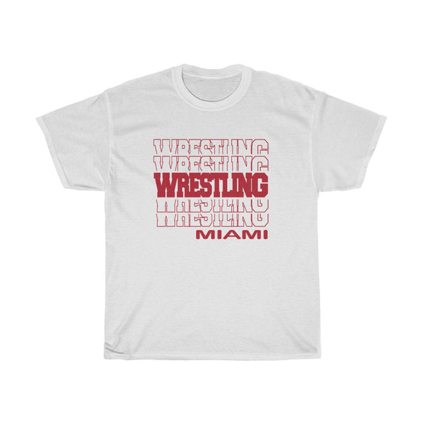 Wrestling Miami in Modern Stacked Lettering