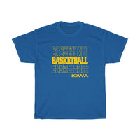 Basketball Iowa in Modern Stacked Lettering