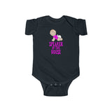 Funny Speaker of the House Pink Text Baby Onesie Infant Toddler Bodysuit for Boys or Girls