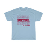 Basketball Boston in Modern Stacked Lettering (Red)