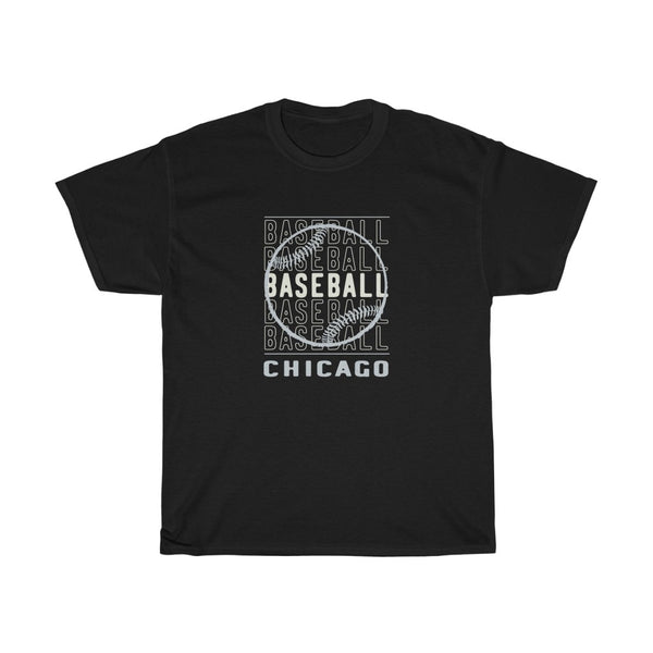 Baseball Chicago with Silver Baseball Graphic T-Shirt T-Shirt with free shipping - TropicalTeesShop