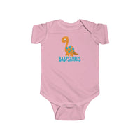 Orange Babysaurus Dinosaur Baby Onesie Infant Bodysuit for Boys or Girls