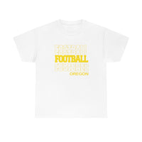 Football Oregon in Modern Stacked Lettering