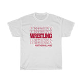 Wrestling Northern Illinois in Modern Stacked Lettering