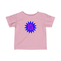 Girl Power GRL PWR Pink on Blue Flower Baby Infant Toddler Tee Shirt for Boys or Girls