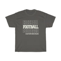 Football Eastern Michigan in Modern Stacked Lettering