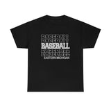 Baseball Eastern Michigan in Modern Stacked Lettering T-Shirt
