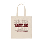 South Carolina Wrestling in Modern Stacked Lettering Canvas Tote Bag