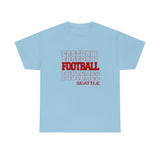 Football Seattle in Modern Stacked Lettering T-Shirt