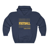 Football Iowa State in Modern Stacked Lettering Hoodie