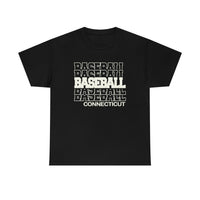 Baseball Connecticut in Modern Stacked Lettering T-Shirt