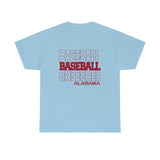 Baseball Alabama in Modern Stacked Lettering T-Shirt