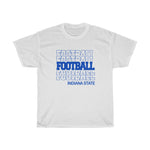Football Indiana State in Modern Stacked Lettering