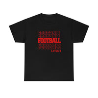 Football Utah in Modern Stacked Lettering T-Shirt