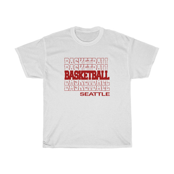 Basketball Seattle in Modern Stacked Lettering