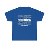 Cross Country Senior in Modern Stacked Lettering T-Shirt