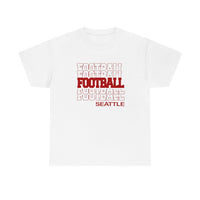 Football Seattle in Modern Stacked Lettering T-Shirt