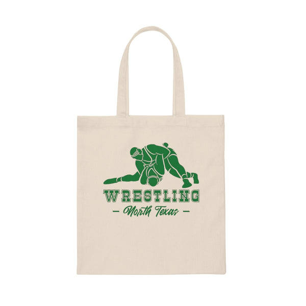 Wrestling North Texas with College Wrestling Graphic Canvas Tote Bag