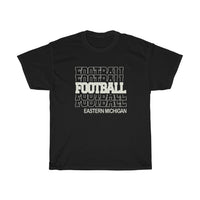 Football Eastern Michigan in Modern Stacked Lettering
