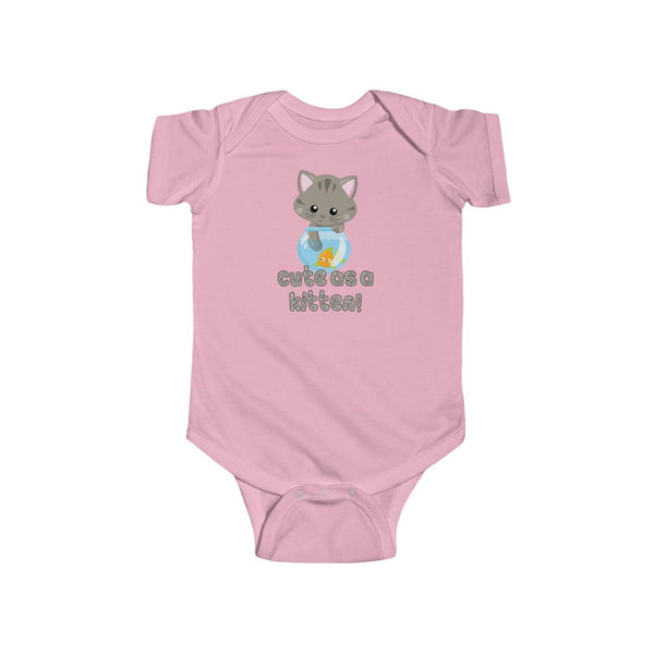 Cute as a Kitten with Mischevous Kitty Cat Baby Onesie Infant Toddler Bodysuit for Boys or Girls