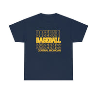 Baseball Central Michigan in Modern Stacked Lettering T-Shirt