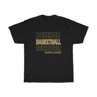 Basketball Oakland in Modern Stacked Lettering