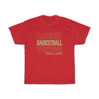 Basketball Oakland in Modern Stacked Lettering