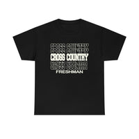Cross Country Freshman in Modern Stacked Lettering T-Shirt
