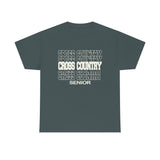 Cross Country Senior in Modern Stacked Lettering T-Shirt