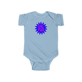 Girl Power GRL PWR Pink on Blue Flower Baby Onesie Infant Toddler Bodysuit for Boys or Girls