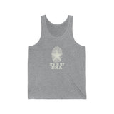 Texas Cowboy Fingerprint with Lonestar, Its In My DNA (White Graphic) Tank Top