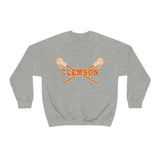 Clemson Lacrosse Sweatshirt LAX Sticks Design