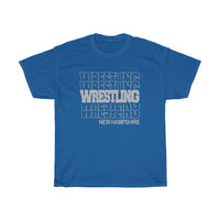 Wrestling New Hampshire in Modern Stacked Lettering