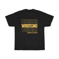 Wrestling Iowa State  in Modern Stacked Lettering