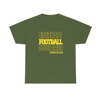 Football Oregon in Modern Stacked Lettering